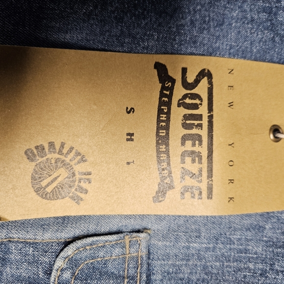 Women’s Stephen Hardy Squeeze Blue Denim Overalls Medium Stone Sandblast 7/8 NWT - Picture 8 of 8